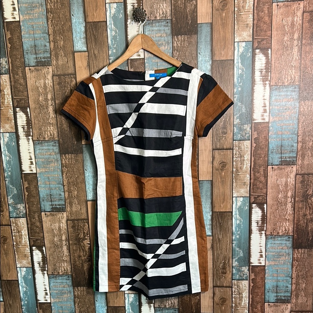Derek Lam Black and Brown Striped Dress